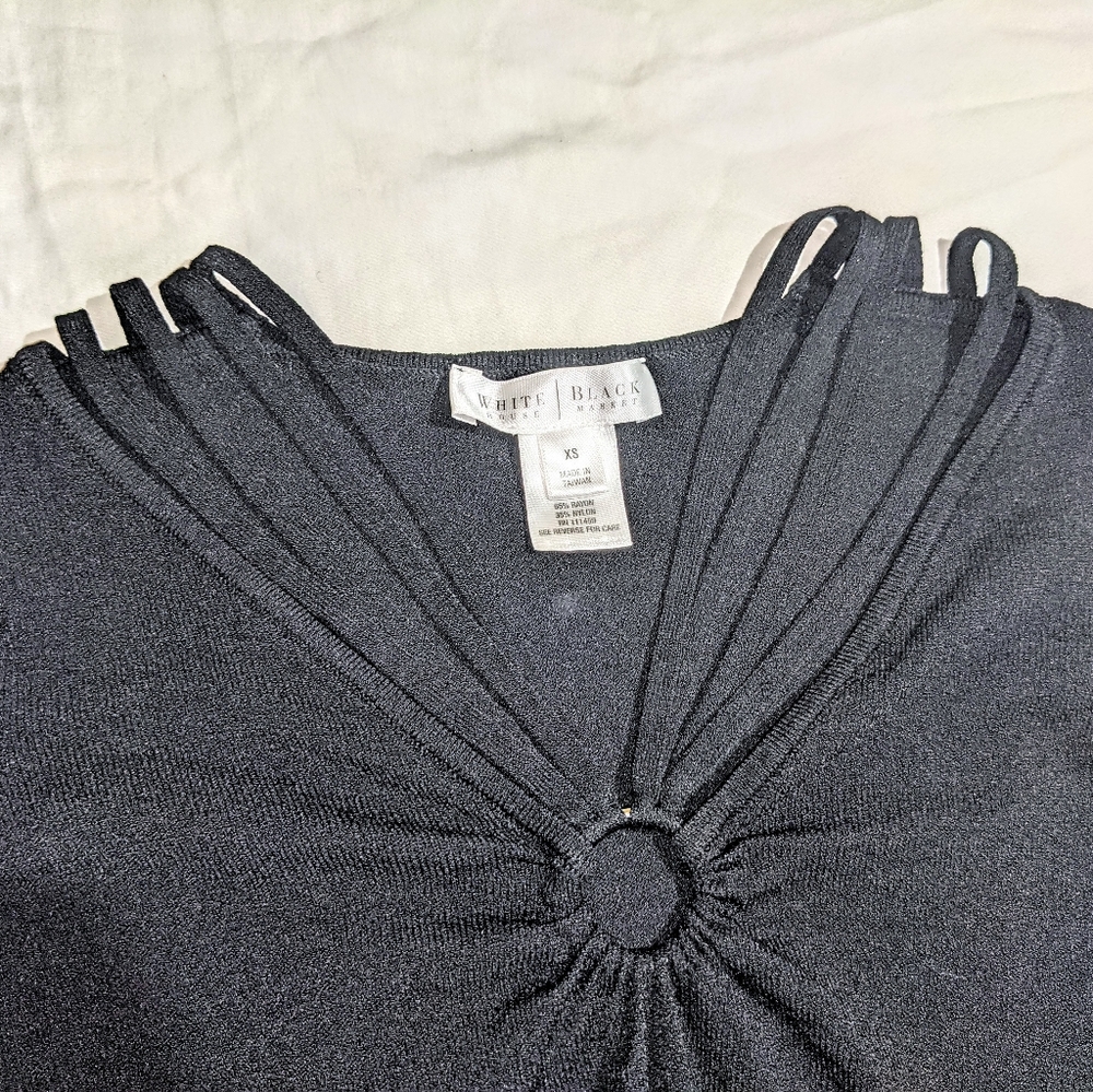 White House Black Market Black Blouse
